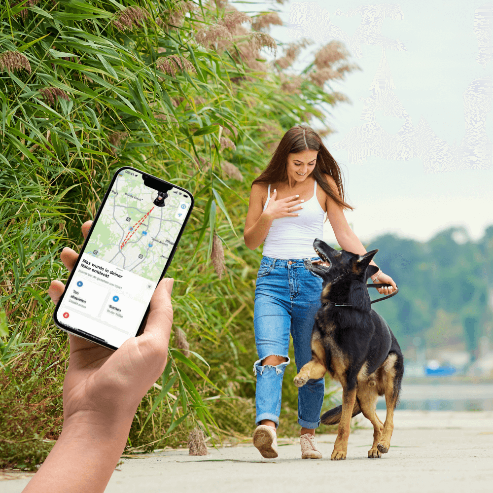 Obroża skórzana SafeTrack – z przegródką AirTag