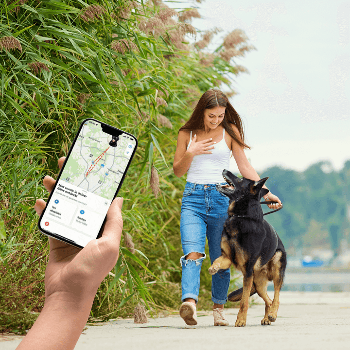 Obroża skórzana SafeTrack – z przegródką AirTag