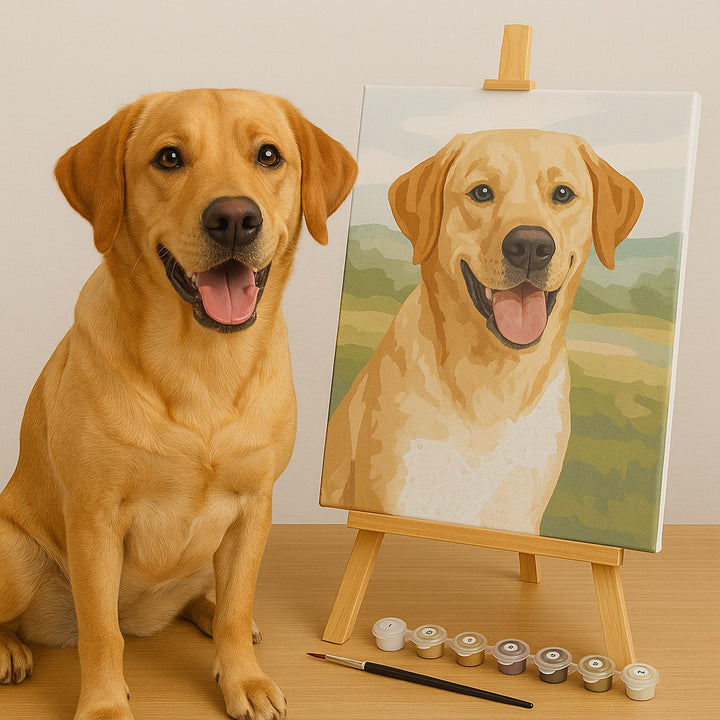 Malowanie po numerach – Twój własny pies (z ramą)